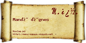 Manó Ágnes névjegykártya