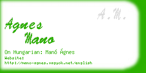 agnes mano business card